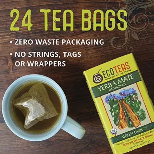 ECOTEAS Organic Unsmoked Yerba Mate Tea 24 Bags | Natural Energy & Metabolism Support thumbnail 3