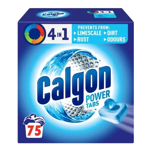Calgon 4-in-1 Washing Machine Cleaner Tablets 75 Count | Deep Limescale & Odor Removal thumbnail 1