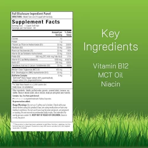 Irwin Naturals Mega B-Complex Vitamin B Complex | 60 Softgels for Daily Energy & Metabolism Support thumbnail 2
