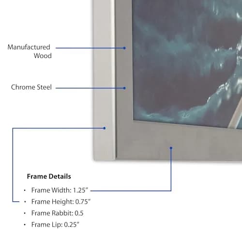 ArtToFrames Silver Picture Frame 15x23 Inch (38.1 x 58.4 cm) | Modern Stainless Steel Wall & Tabletop Display thumbnail 5
