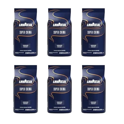 Lavazza Super Crema Whole Bean Espresso Coffee 2.2lb Bag Vacuum-Packed | Rich, Full Flavor thumbnail 1