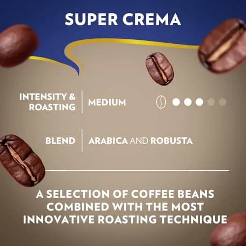 Lavazza Super Crema Whole Bean Espresso Coffee 2.2lb Bag Vacuum-Packed | Rich, Full Flavor thumbnail 5