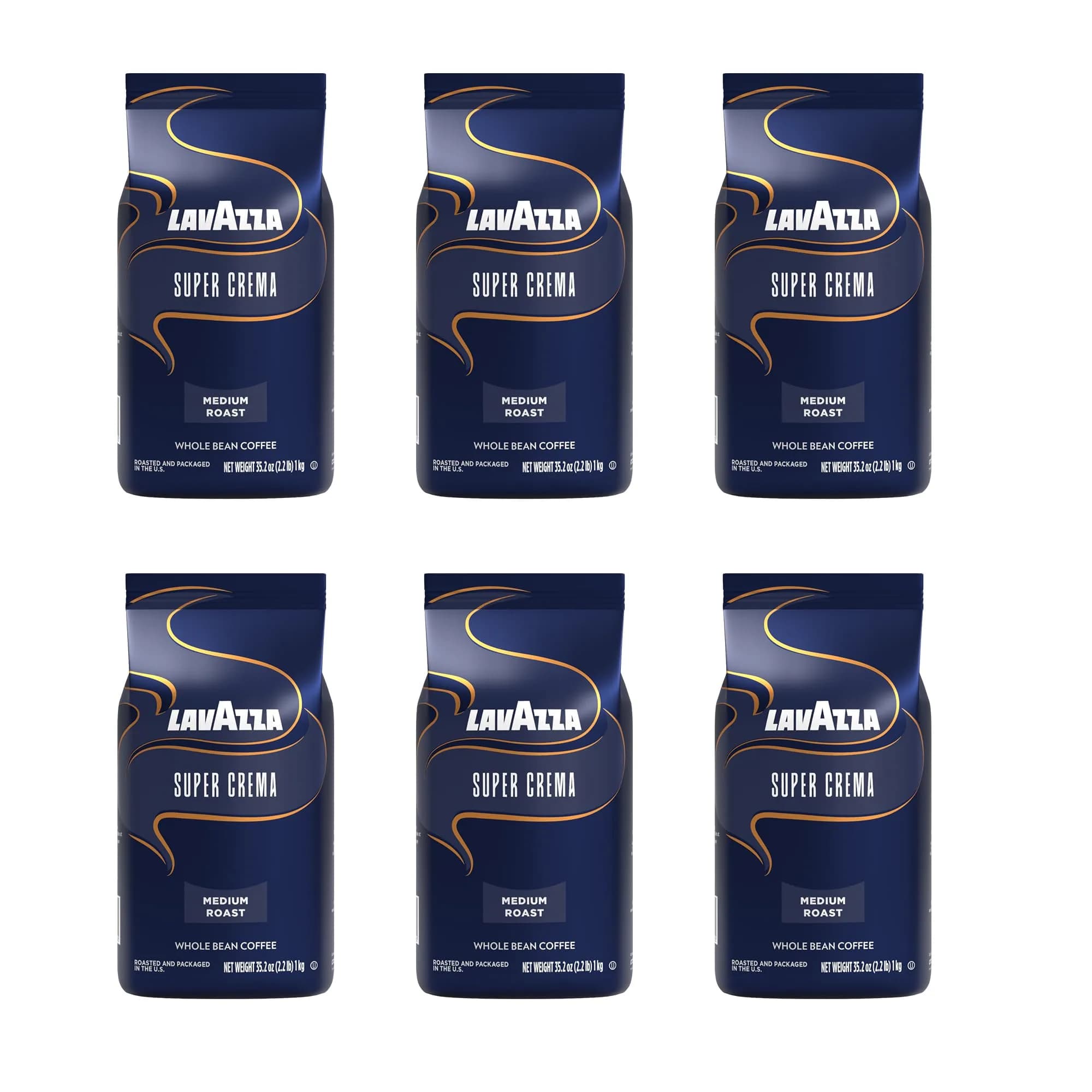 Lavazza Super Crema Whole Bean Espresso Coffee 2.2lb Bag Vacuum-Packed | Rich, Full Flavor