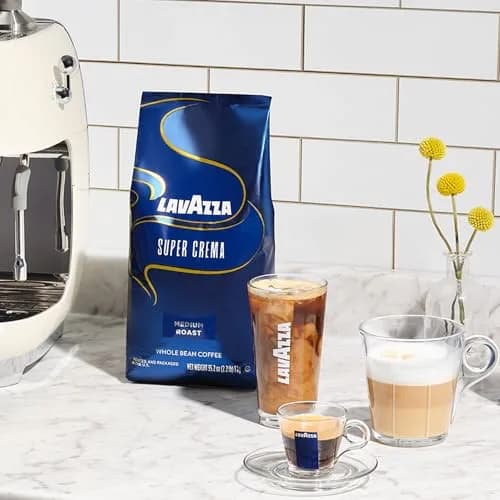 Lavazza Super Crema Whole Bean Espresso Coffee 2.2lb Bag Vacuum-Packed | Rich, Full Flavor thumbnail 8