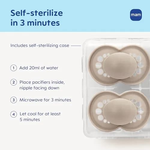 MAM Original Baby Pacifiers 6-16 Months, Glow in The Dark, 2 Pack | Developed with Pediatric Dentists, BPA-Free Silicone Nipple thumbnail 4