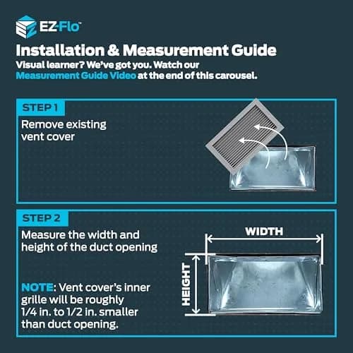 EZ-FLO 12 x 6 Inch White Steel HVAC Vent Cover for Wall or Ceiling | 3-Way Air Deflection thumbnail 3