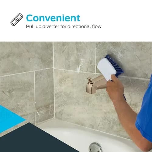 EZ-FLO 5 Inch Zinc Bath Tub Diverter Spout, 1/2 Inch IPS Pipe, Brushed Nickel | Universal Fit for Bathroom Tubs thumbnail 4