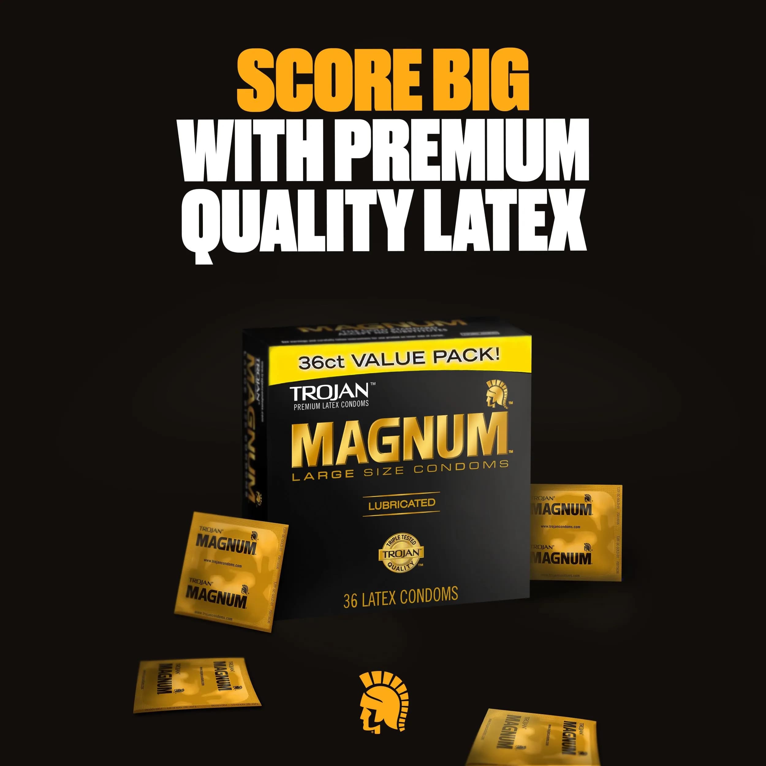 TROJAN Magnum Lubricated Large Condoms 36 Count Pack | Contoured Shape for Comfort & Secure Fit - view 4