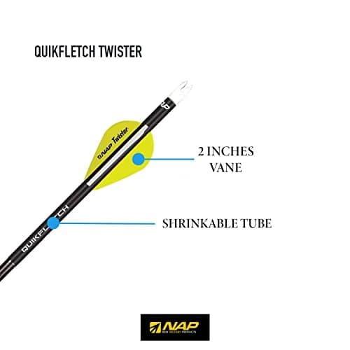 New Archery Products Quikfletch Twister 2" 3-Vane Fletching 6-Pack | Easy Arrow Building for Indian Archers thumbnail 3