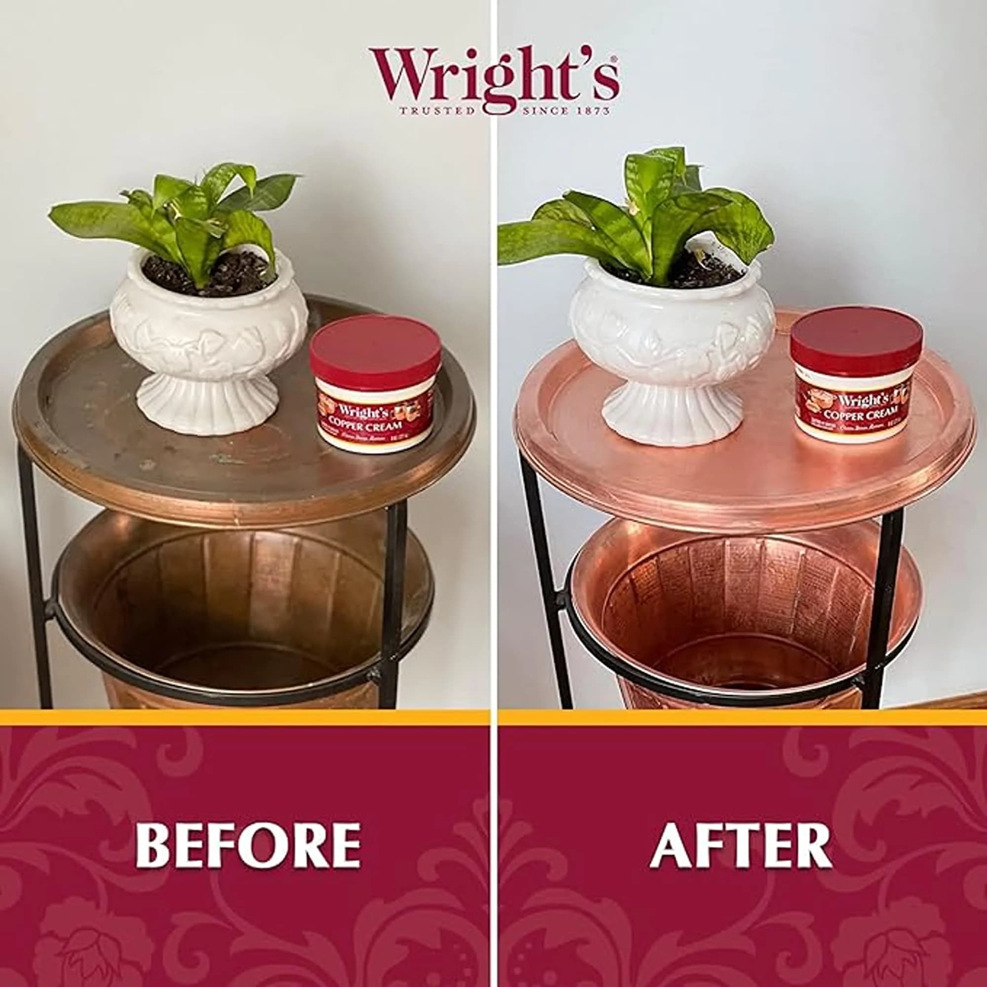 Wright's Copper, Brass Cream Cleaner 236ml (8 Fl Oz) | Gently Cleans and Removes Tarnish Without Scratching - view 5