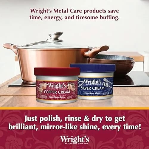 Wright's Copper, Brass Cream Cleaner 236ml (8 Fl Oz) | Gently Cleans and Removes Tarnish Without Scratching thumbnail 6