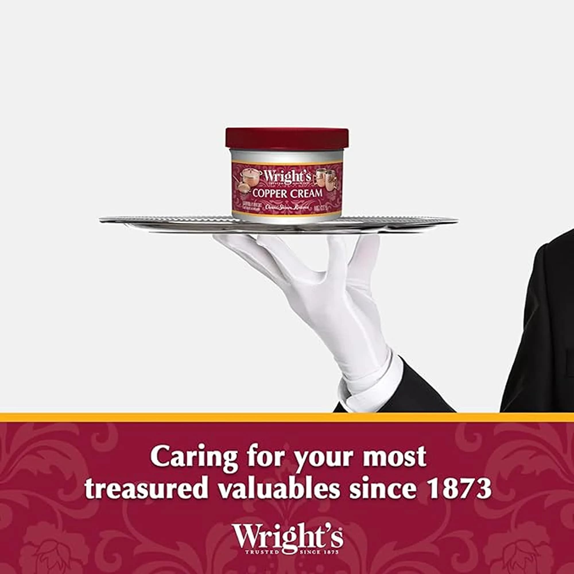 Wright's Copper, Brass Cream Cleaner 236ml (8 Fl Oz) | Gently Cleans and Removes Tarnish Without Scratching - view 7