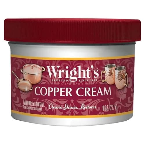 Wright's Copper, Brass Cream Cleaner 236ml (8 Fl Oz) | Gently Cleans and Removes Tarnish Without Scratching thumbnail 1