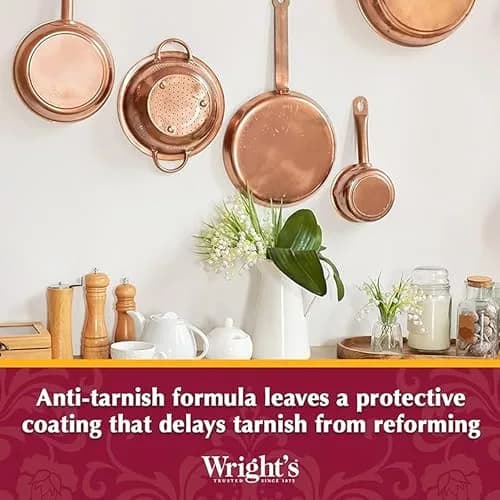 Wright's Copper, Brass Cream Cleaner 236ml (8 Fl Oz) | Gently Cleans and Removes Tarnish Without Scratching thumbnail 3