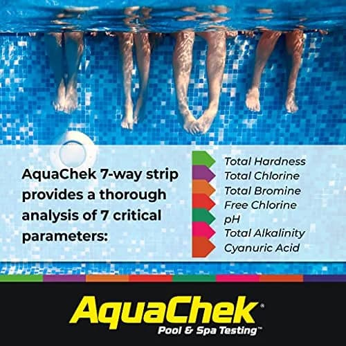 AquaChek 7-Way Pool and Spa Test Strips - 100 Count | Tests pH, Chlorine, Bromine, Alkalinity, Hardness, Cyanuric Acid thumbnail 5