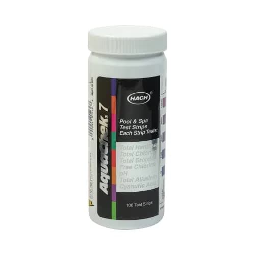 AquaChek 7-Way Pool and Spa Test Strips - 100 Count | Tests pH, Chlorine, Bromine, Alkalinity, Hardness, Cyanuric Acid thumbnail 1