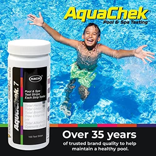 AquaChek 7-Way Pool and Spa Test Strips - 100 Count | Tests pH, Chlorine, Bromine, Alkalinity, Hardness, Cyanuric Acid thumbnail 7