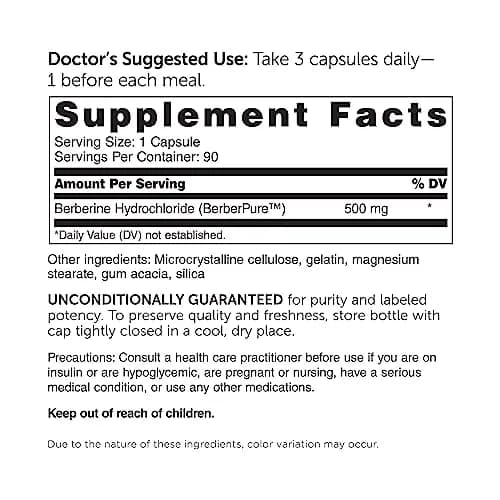 Dr. Whitaker Clinical Grade Berberine Supplement 1500 mg (90 Capsules) thumbnail 3