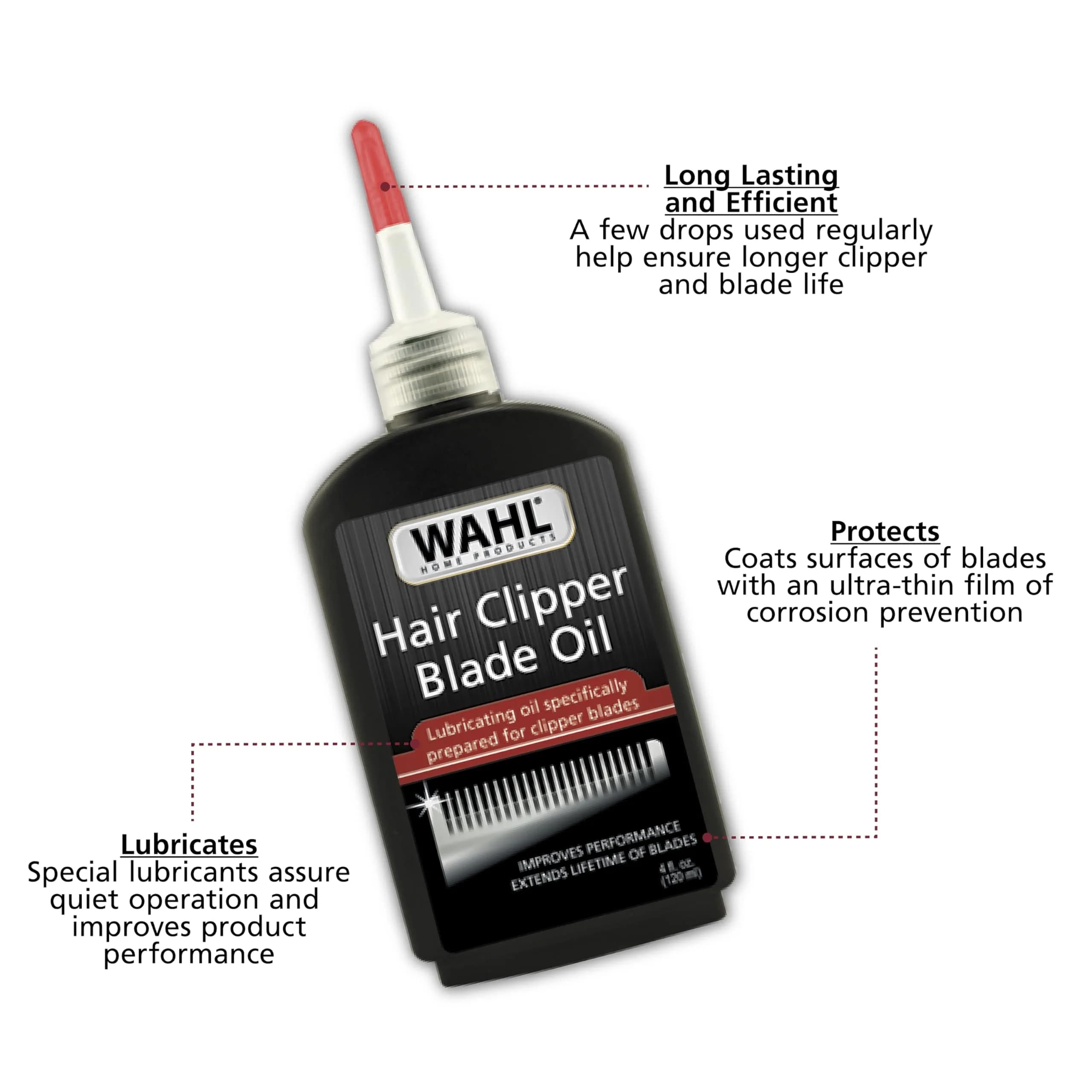 Wahl Premium Hair Clipper Blade Lubricating Oil 120ml (4 Fl Oz) | Rust Prevention & Blade Life Extender - view 2