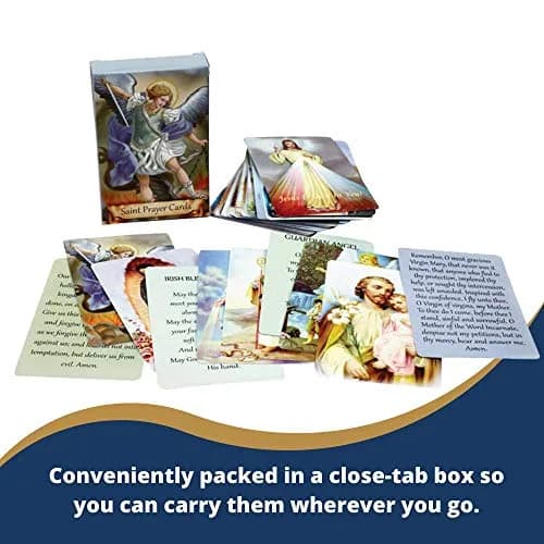 Autom Holy Cards Assorted Set of 54 | Catholic Saints & Prayers, 4"x2.5" thumbnail 6