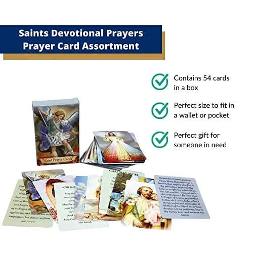 Autom Holy Cards Assorted Set of 54 | Catholic Saints & Prayers, 4"x2.5" thumbnail 3