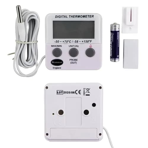Brannan Refrigerator Thermometer Digital - Fridge & Freezer Alarm | Max Min, Alarm & Accurate thumbnail 2