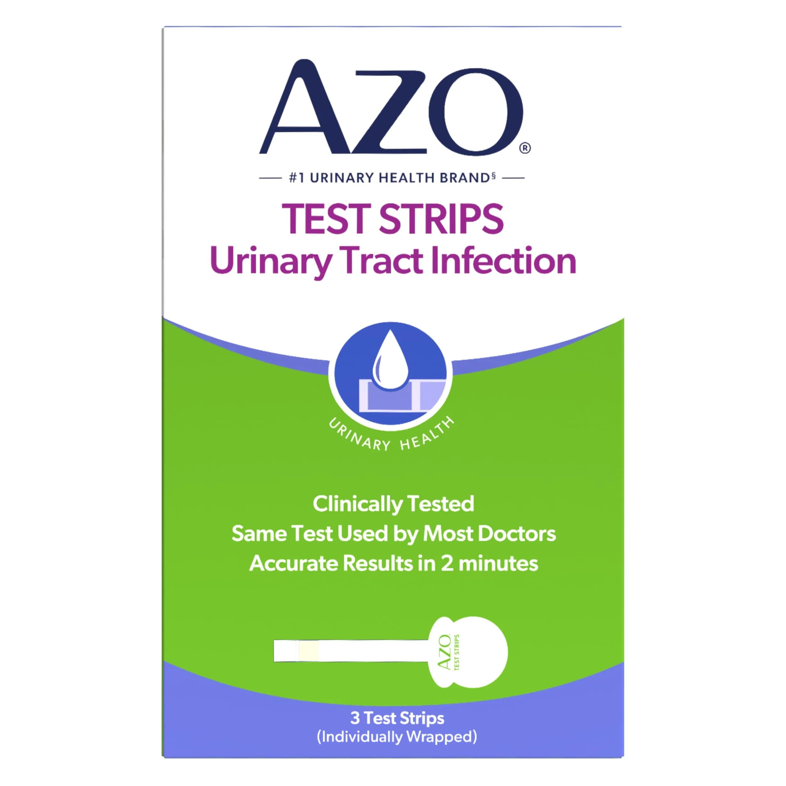 AZO Urinary Tract Infection (UTI) Test Strips 3 Count | Results in 2 Mins, Accurate Home Test