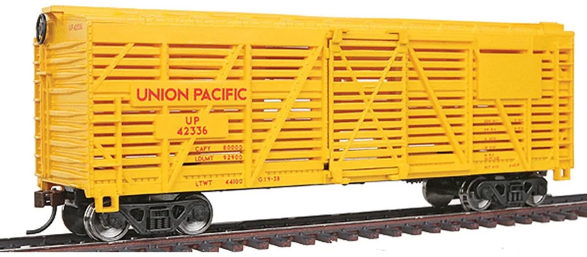 Walthers Trainline HO Scale 40' Stock Car - Union Pacific - Ready to Run Model Railroad Freight Car — Union Pacific(R)