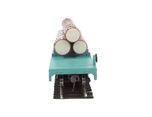 Walthers Trainline HO Scale Log Dump Car with 3 Logs - Union Pacific 14972 (MOW Scheme; Green, Yellow) | Authentic USA Import thumbnail 3