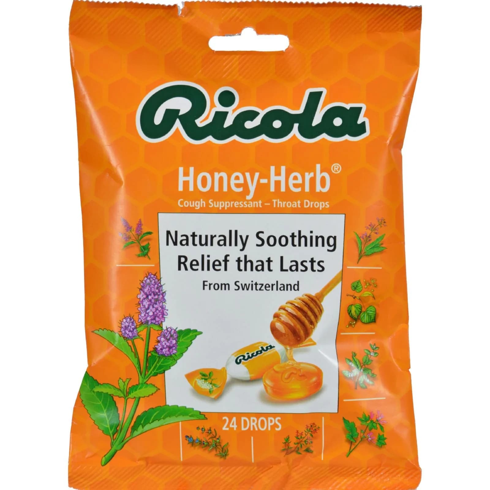 Ricola Natural Honey Herb Cough Drops 24 Drops (0.06 kg) | Soothes Sore Throats - main product image