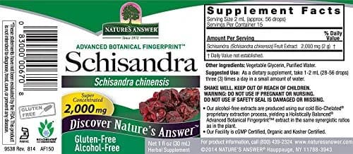 Nature's Answer Schisandra Berry Liquid 1oz | USDA Organic & Gluten-Free thumbnail 3