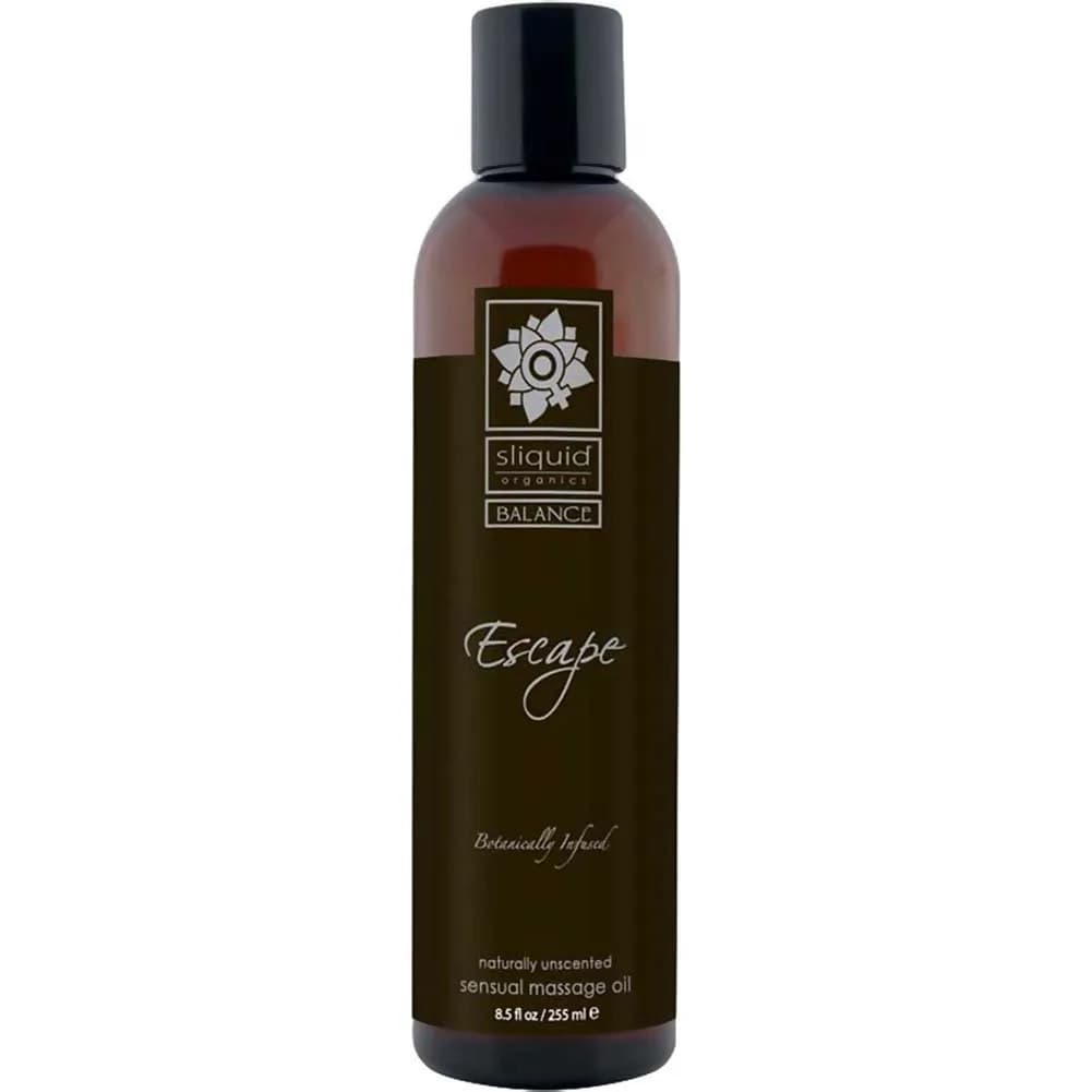 Sliquid Organics Escape Massage Oil, Botanically Infused, 8.5 oz | Vegan, Hypo-allergenic, Unscented