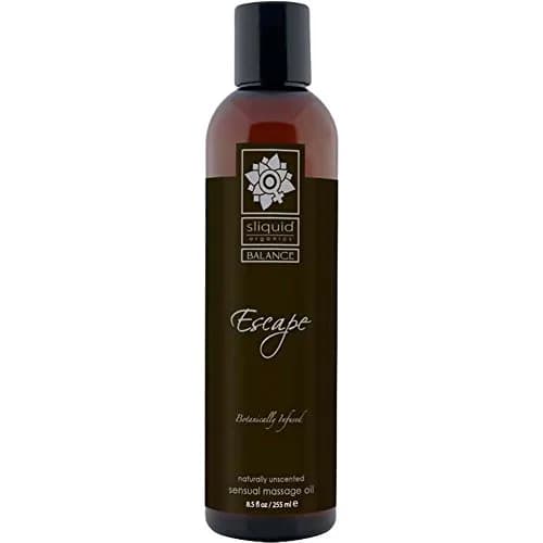 Sliquid Organics Escape Massage Oil, Botanically Infused, 8.5 oz | Vegan, Hypo-allergenic, Unscented thumbnail 1