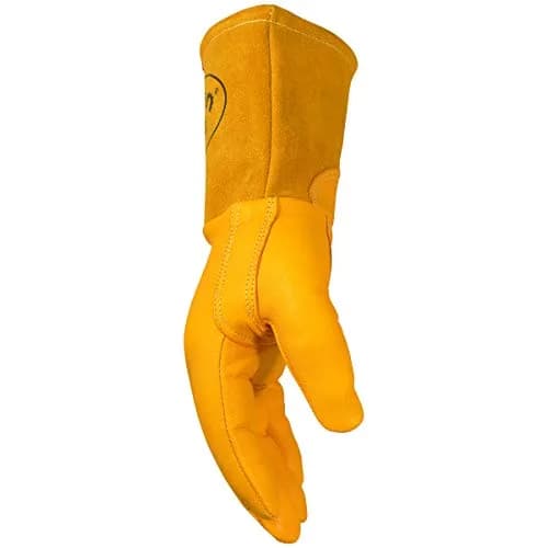 Caiman Top Grain Goatskin MIG Welding Gloves, Unlined, 4-inch Gauntlet, Gold, X-Large (1869-6) | Durable, Dexterous & Heat-Resistant thumbnail 3