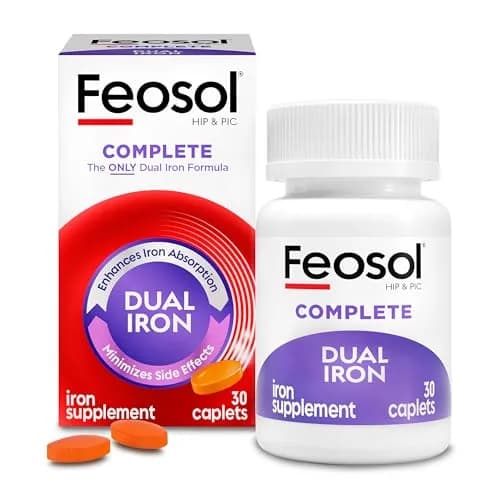 Feosol Complete Iron Supplement Caplets 30 Count | High Absorption, Gentle on Stomach thumbnail 1