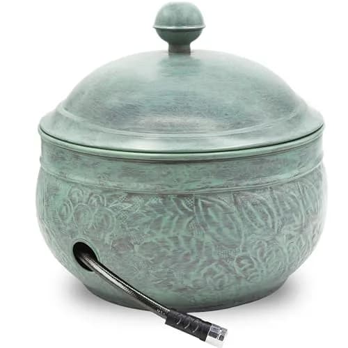 Good Directions Key West Hose Pot with Lid - Blue Verde | Garden Hose Storage & Decor thumbnail 1