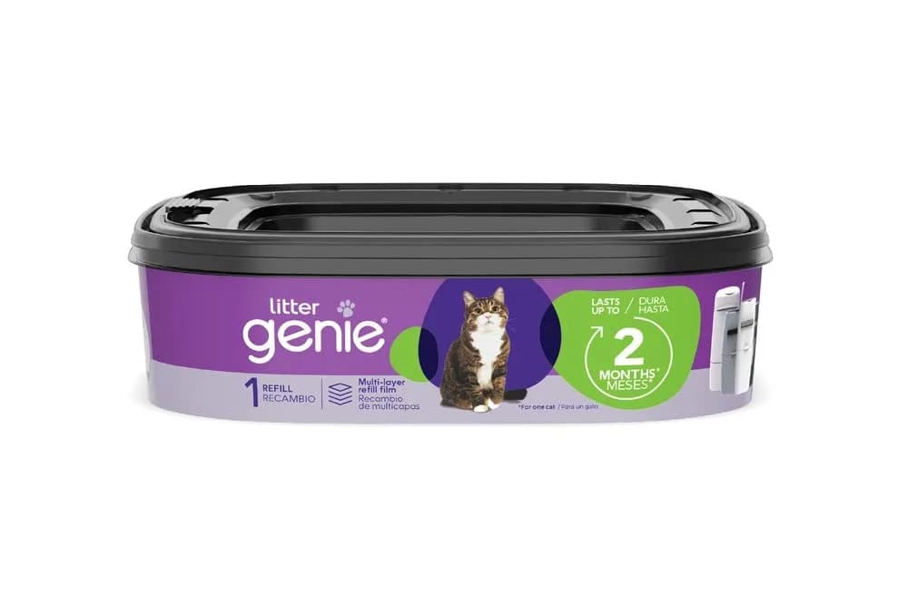 Litter Genie Standard Square Refill Bags, 14 ft Continuous Film | Odor-Locking Multi-Layer Film for Cat Litter Waste — Blue