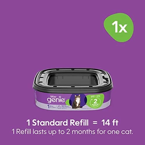 Litter Genie Standard Square Refill Bags, 14 ft Continuous Film | Odor-Locking Multi-Layer Film for Cat Litter Waste thumbnail 3