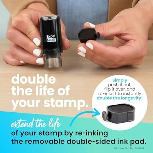 ExcelMark Round Teacher Stamp - Thumbs UP (Solid) - RED Ink | Self-Inking Rubber Stamp for Teachers thumbnail 5