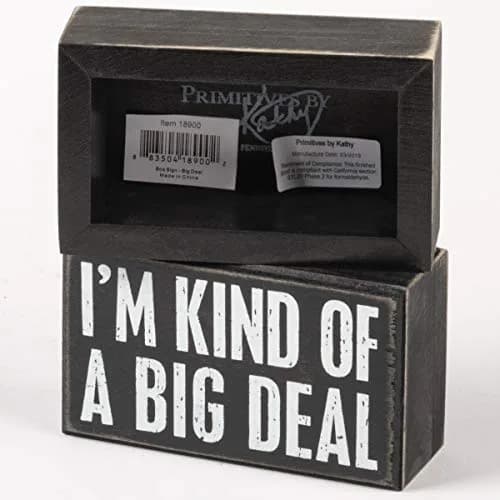 Primitives by Kathy Classic Box Sign 5 x 3-Inches | Reads: I'm Kind Of A Big Deal thumbnail 2