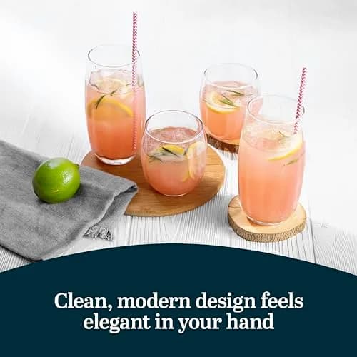Libbey Samba Rocks and Tumbler Glass Cups Set of 16 | Versatile Dishwasher Safe Glassware thumbnail 5