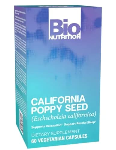 Bio Nutrition California Poppy Vegi-Caps 60 Count | Natural Relaxation & Sleep Support (100 words) thumbnail 1