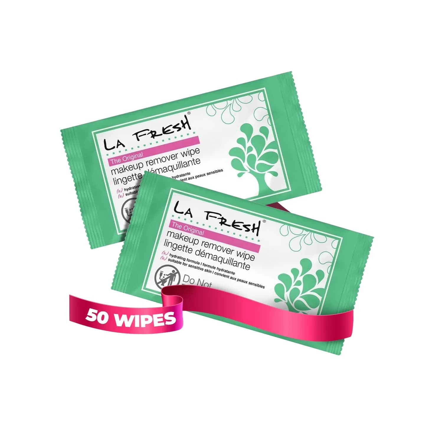 La Fresh Makeup Remover Wipes With Vitamin E, 50 Count | Gentle Cleansing for All Skin Types — Floral