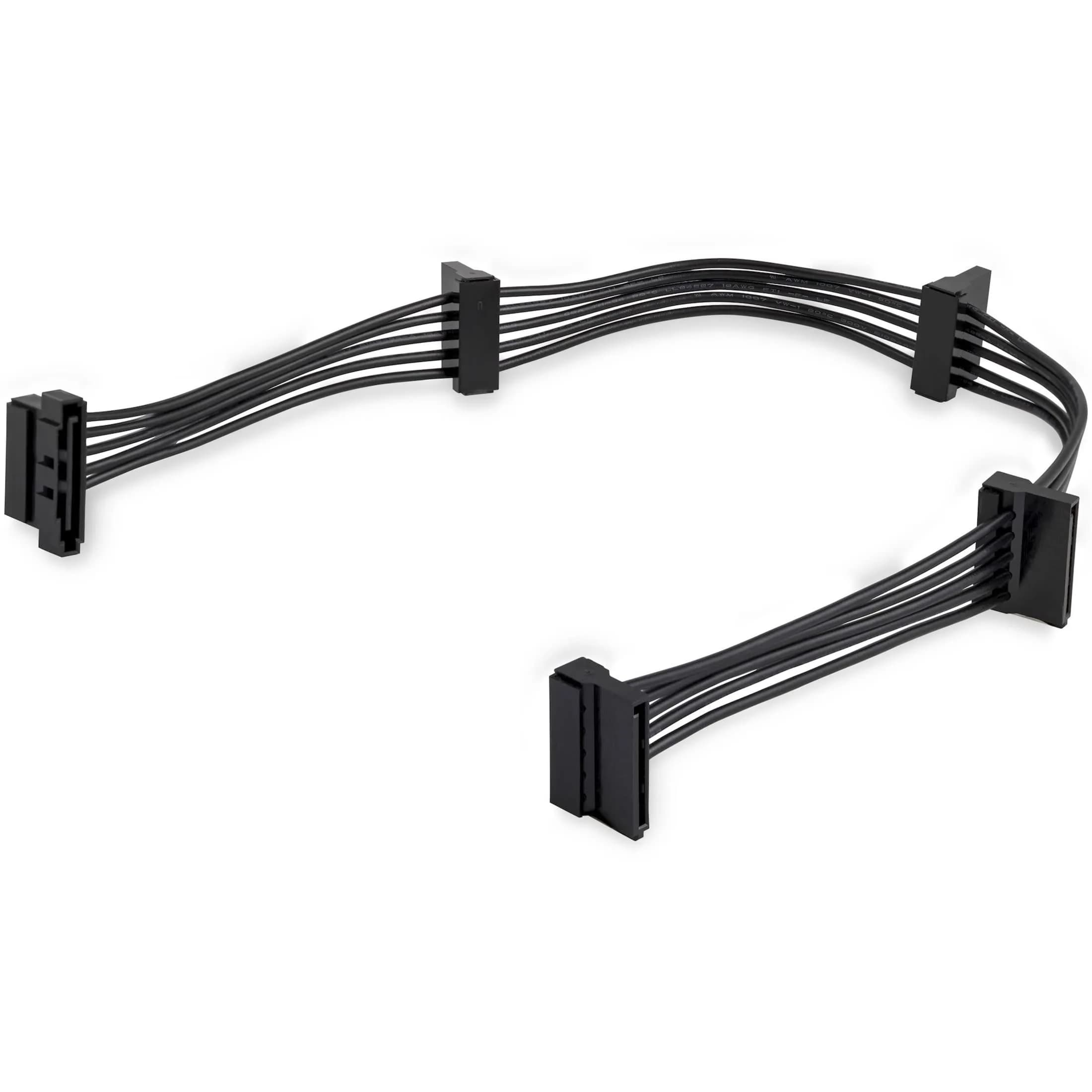 StarTech.com SATA Power Splitter Adapter Cable 400mm | 1-to-4 SATA Power Receptacles — Black