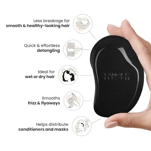 Tangle Teezer Original Detangler Brush for All Hair Types, Panther Black | Detangles Wet or Dry Hair thumbnail 4