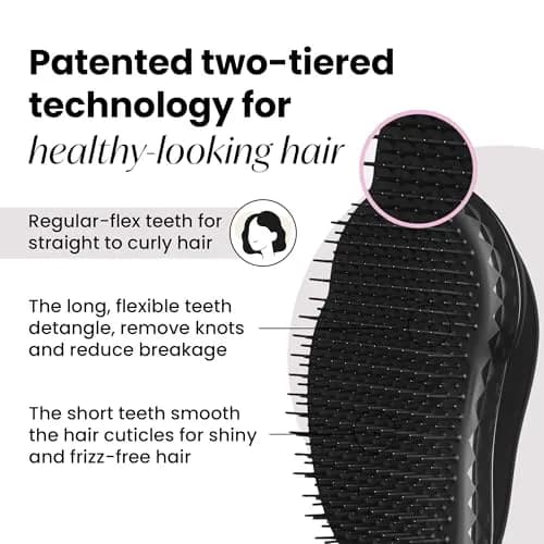 Tangle Teezer Original Detangler Brush for All Hair Types, Panther Black | Detangles Wet or Dry Hair thumbnail 2