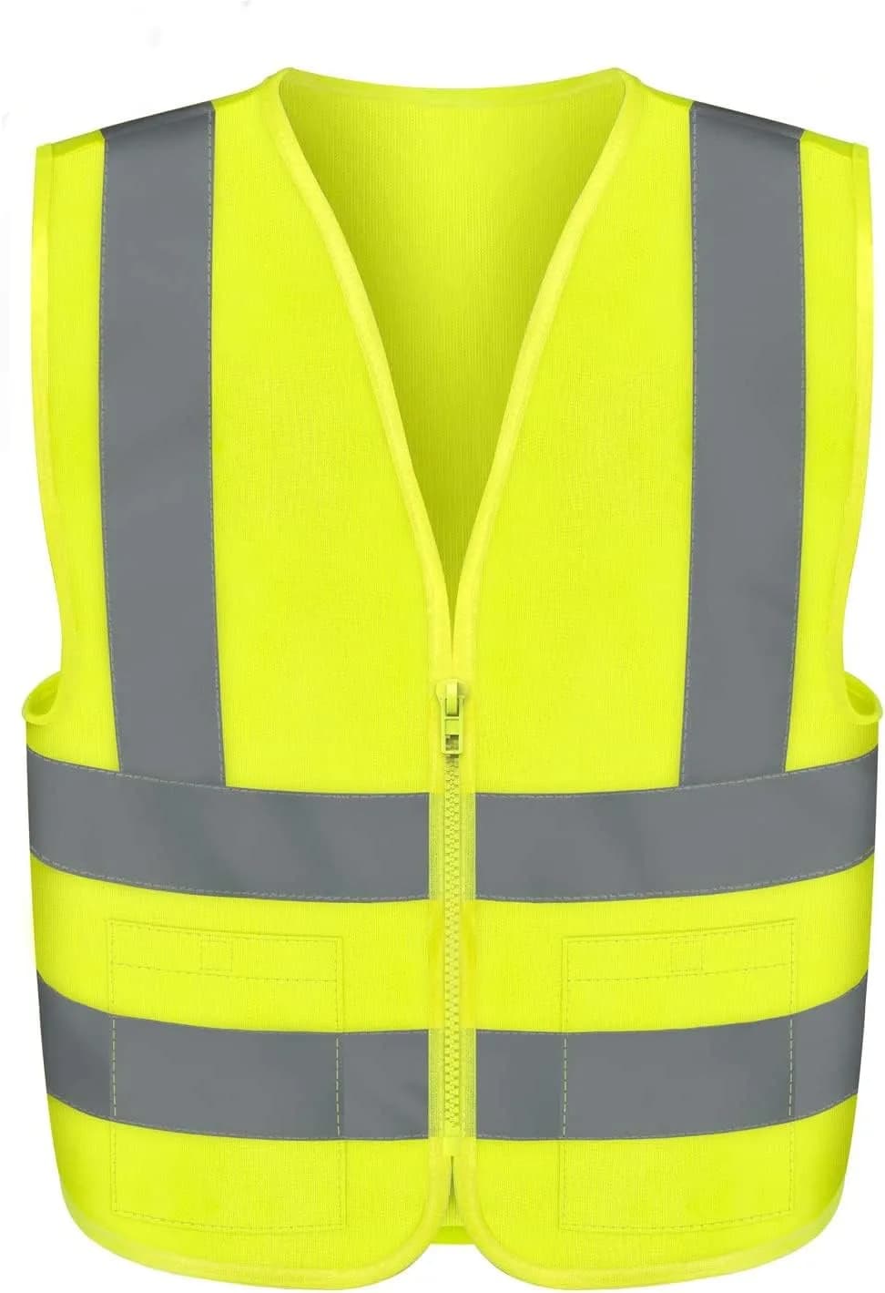 NEIKO High Visibility Safety Vest ANSI Class 2, 2 Pockets, Neon Yellow, XL | Breathable, ANSI Compliant
