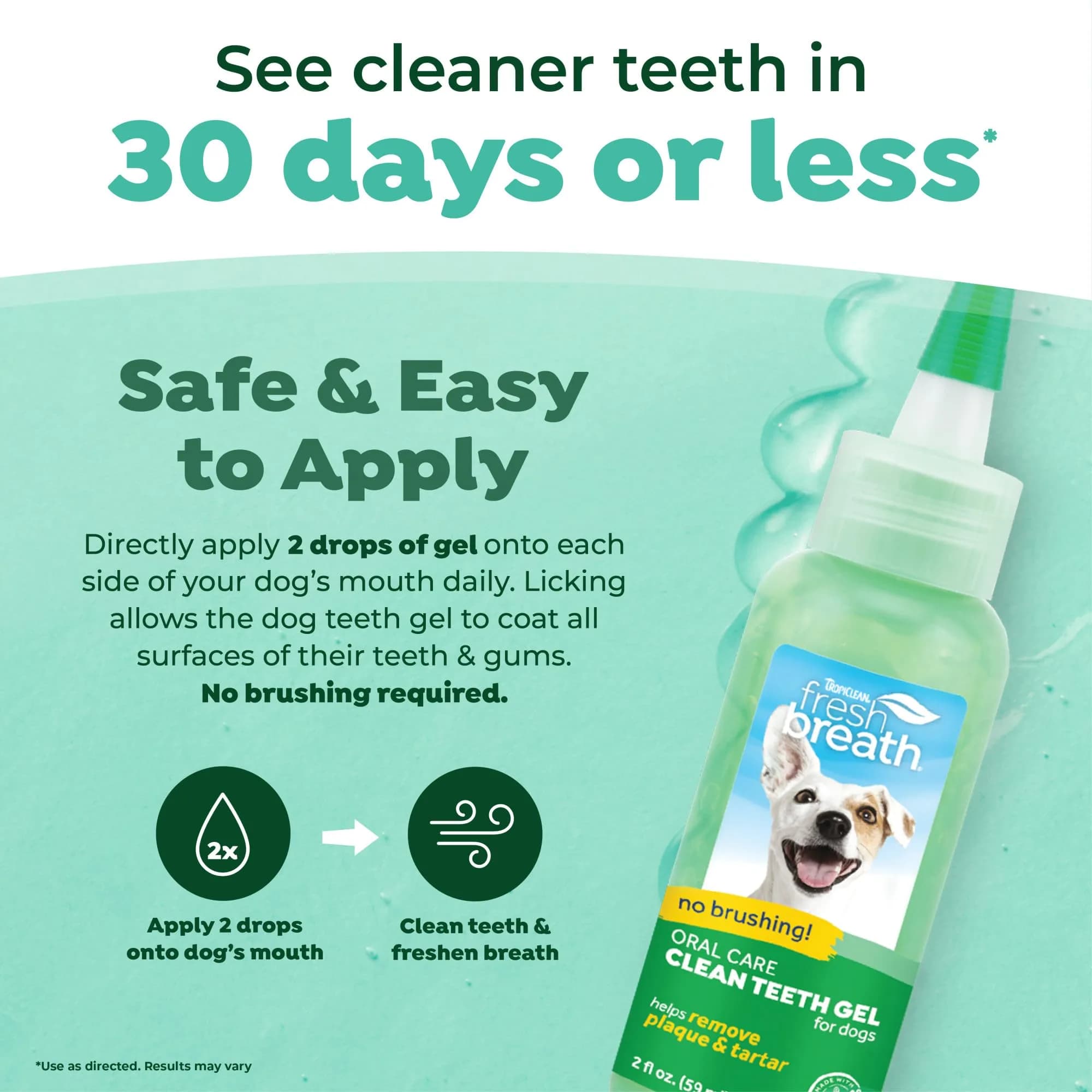 TropiClean Clean Teeth Gel for Dogs | Dog Dental Care | Breath Freshener | 59ml (2 Fl Oz) | Supports Oral Health - view 3