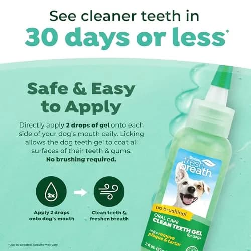 TropiClean Clean Teeth Gel for Dogs | Dog Dental Care | Breath Freshener | 59ml (2 Fl Oz) | Supports Oral Health thumbnail 3