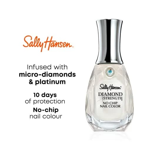 Sally Hansen Diamond Strength Nail Polish, 120 Diamonds Sheer Shimmery Grey, 13ml (0.45 Fl Oz) | Long-Lasting Wear Up To 18 Days thumbnail 4